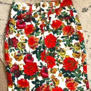 Maeve by Anthropologie Floral Denim Skirt
